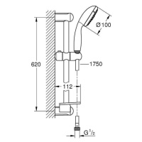 Masážní sprchový set Grohe Tempesta 100 / 4 typy proudu / chrom Varianta: ivi0