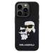 Karl Lagerfeld 3D Rubber Karl and Choupette kryt iPhone 13 Pro černý