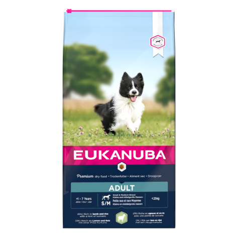 Eukanuba Adult Small & Medium Breed Jehněčí s rýží - výhodné balení 2 x 12 kg