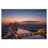 Fotografie Frankfurt Skyline at sunset, Robin Oelschlegel, 40 × 26.7 cm