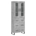 vidaXL Skříň highboard betonově šedá 69,5x34x180 cm kompozitní dřevo