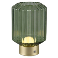 Stmívatelná LED stolní lampa v zelené a zlaté barvě se skleněným stínidlem (výška 19,5 cm) Lord 