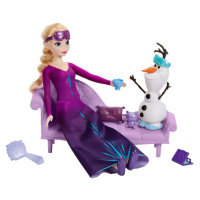 Mattel disney frozen elsa na dobrou noc s figurkou olafa, hlx27