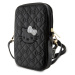 Hello Kitty PU Leather Quilted Pattern Kitty Head Logo Phone Bag černé