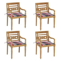 SHUMEE Židle zahradní BATAVIA s poduškami, teak 3073308 - 4ks v balení