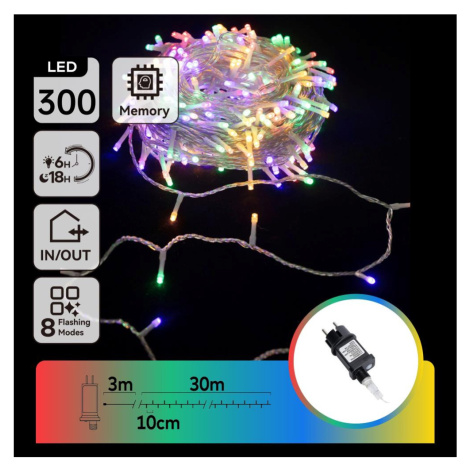 B.V.  - LED Venkovní  řetěz 300xLED/8 funkcí 33m IP44 multicolor B103031PB