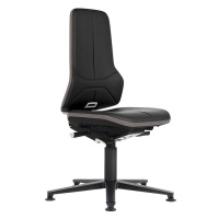 bimos Průmyslová otočná židle NEON ESD, patky, permanentní kontakt, koženka, šedý flexibilní pás