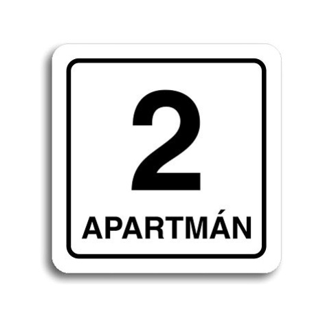 Accept Piktogram "2 apartmán" (80 × 80 mm) (bílá tabulka - černý tisk)