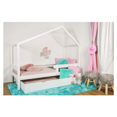 Vyspimese.CZ Dětská postel Elsa se zábranou a přistýlkou Rozměr: 80x180 cm, Barva: bílá