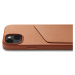 Mujjo Full Leather Wallet pouzdro iPhone 15 světle hnědý