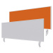 magnetoplan Dělicí stěna na stůl VarioPin, bílá tabule/plsť, šířka 1600 mm, oranžová