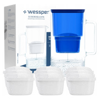 Skleněná Konvice Wessper D2 Borosilicate 3l 9x Filtrační Vložka Vody Aquafloow