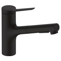 Dřezová baterie Hansgrohe Zesis M33 s vytahovací sprškou, 2 proudy matná černá 74820670