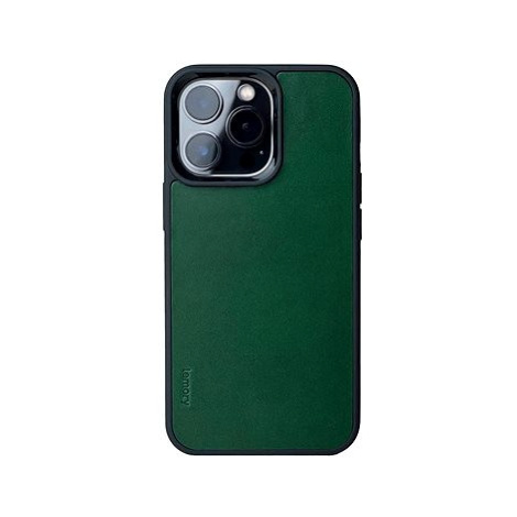Lemory iPhone 14 Pro Max kožený kryt s podporou MagSafe tmavě zelená