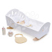 Dřevěná kolébka Labuť Sweet Dreams Dolly Bed Tender Leaf Toys pro 36 cm panenku s textilním polš