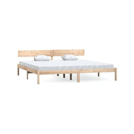 Rám postele masivní borovice 200 × 200 cm, 810167 SHUMEE