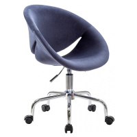 Čalouněná židle na kolečkách celeste - tmavě modrá