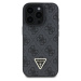 Guess PU 4G Strass Triangle Metal Logo kryt pro iPhone 16 Pro Max černý