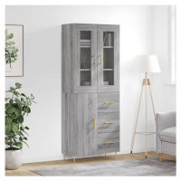 vidaXL Skříň highboard šedá sonoma 69,5 x 34 x 180 cm kompozitní dřevo