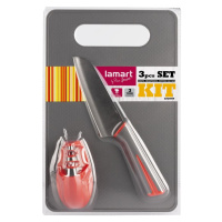 Lamart Lamart - Kuchyňská sada 3 ks - nůž, brousek a prkénko