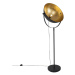 Průmyslová stojací lampa černá 50 cm se zlatem nastavitelná - Magnax