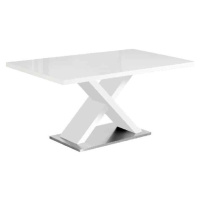 Tempo Kondela Jídelní stůl FARNEL - bílá s vysokým leskem HG + kupón KONDELA10 na okamžitou slev