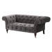 Dekoria Pohovka Chesterfield Glamour Velvet Dark Grey 2-místná, 187 x 94 x 75 cm