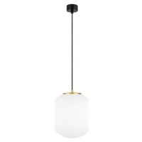 Bílé závěsné svítidlo s objímkou ve zlaté barvě Sotto Luce TSUKI L, ⌀ 30 cm