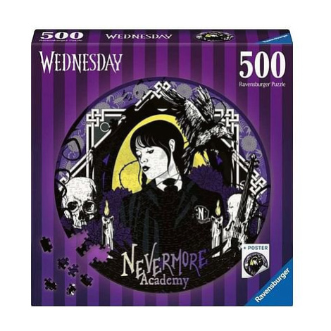 Puzzle Wednesday - Nevermore Academy (kulaté), 500 dílků RAVENSBURGER