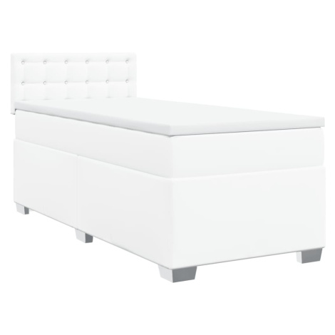 vidaXL Box spring postel s matrací bílá 80 x 200 cm umělá kůže