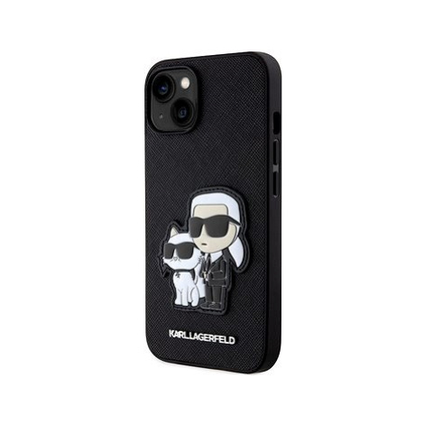 Karl Lagerfeld PU Saffiano Karl and Choupette NFT Zadní Kryt pro iPhone 13 Black