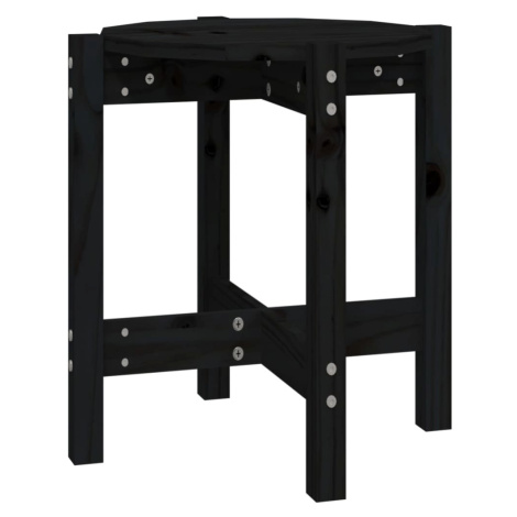 vidaXL Konferenční stolek černý Ø 42,5 x 45 cm masivní borové dřevo