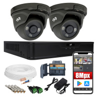 Set Monitorovacích Kamer 2 Kamery 8Mpx 4K Aplikace Dvs Analogová Aplikace