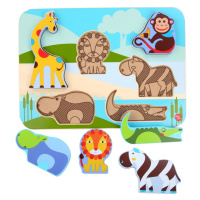 Lucy Leo 224 Zvířátka ze safari- dřevěné vkládací puzzle 7 dílů