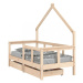 Dětská domečková postel se šuplíky Dekorhome 90 x 200 cm,Dětská domečková postel se šuplíky Deko