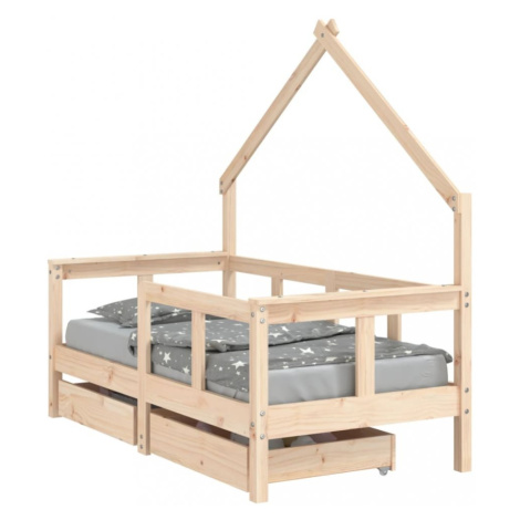 Dětská domečková postel se šuplíky Dekorhome 90 x 200 cm,Dětská domečková postel se šuplíky Deko vidaXL
