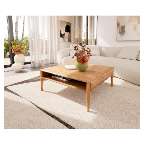 DELIFE Konferenční stolek Simcha 90x90 cm akácie přírodní 1 přihrádka