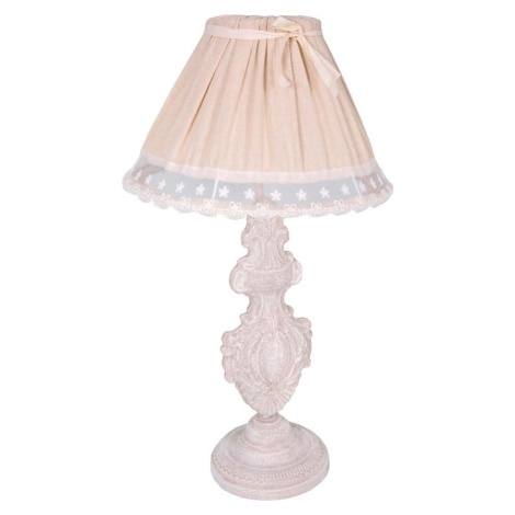 Světle růžová stolní lampa s textilním stínidlem (výška 56 cm) – Antic Line