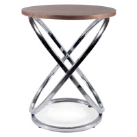 Přístavný stolek IUS 4 ořech/stříbrná