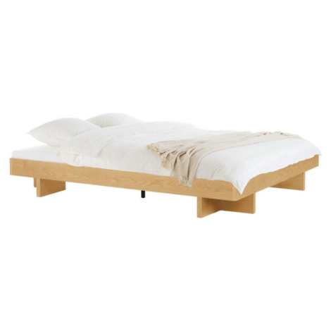 Dvoulůžková postel z MDF v dekoru dubu bez čela s roštem 160x200 cm v přírodní barvě Kito – noo. NOO.MA