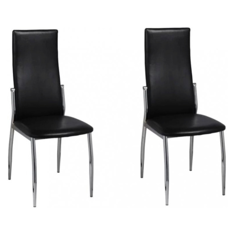 Jídelní židle 2 ks umělá kůže Dekorhome Černá,Jídelní židle 2 ks umělá kůže Dekorhome Černá vidaXL