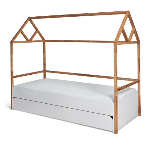 ArtBel Dětská postel s přistýlkou ​​LOTTA domeček | bílá 90 x 200 cm ArtBell