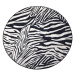 Conceptum Hypnose Kulatý koberec Zebra 140 cm bílý/černý