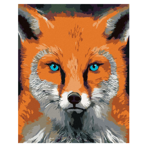 Liška s modrýma očima, 40×50 cm, bez rámu a bez vypnutí plátna