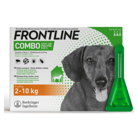 FRONTLINE COMBO spot-on pro psy S (2-10kg)-3x0,67ml