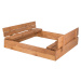Tomido Dětské dřevěné pískoviště s lavičkami 120x120cm