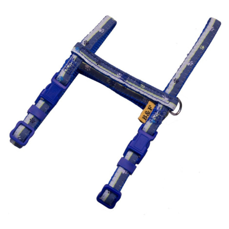 Bafpet Popruhové kšírky "Tlapky-proužek" - Modrá, 10mm × OH 26-38cm, 18411TP