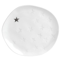 Räder Bílý porcelánový talíř HVĚZDY, malý