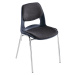 Skořepinová židle z polypropylenu, se šedým čalouněním, antracitová, bal.j. 4 ks