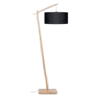 Stojací lampa s černým stínidlem a konstrukcí z bambusu Good&Mojo Andes
